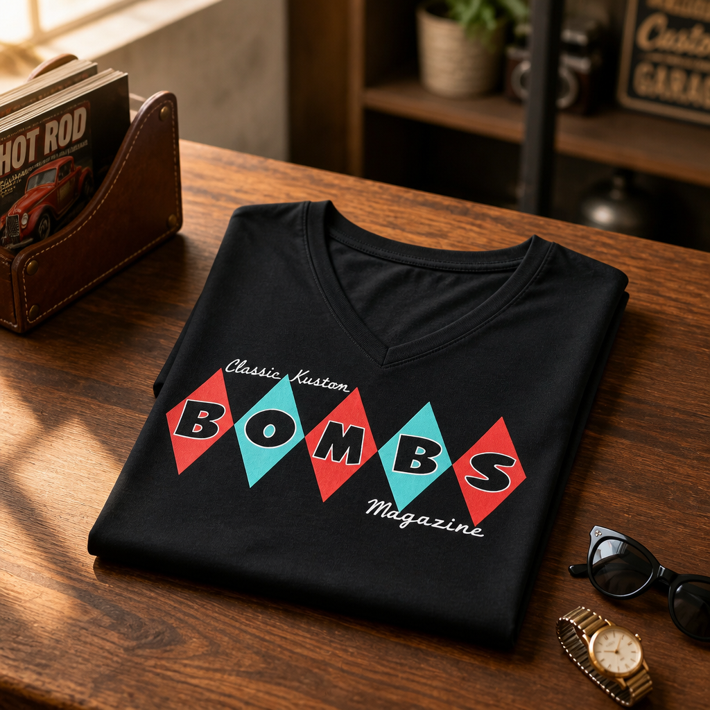 Women's V-Neck Classic & Kustom Bombs T-Shirt - Image 4