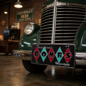 Classic & Kustom Bombs Magazine License Plate