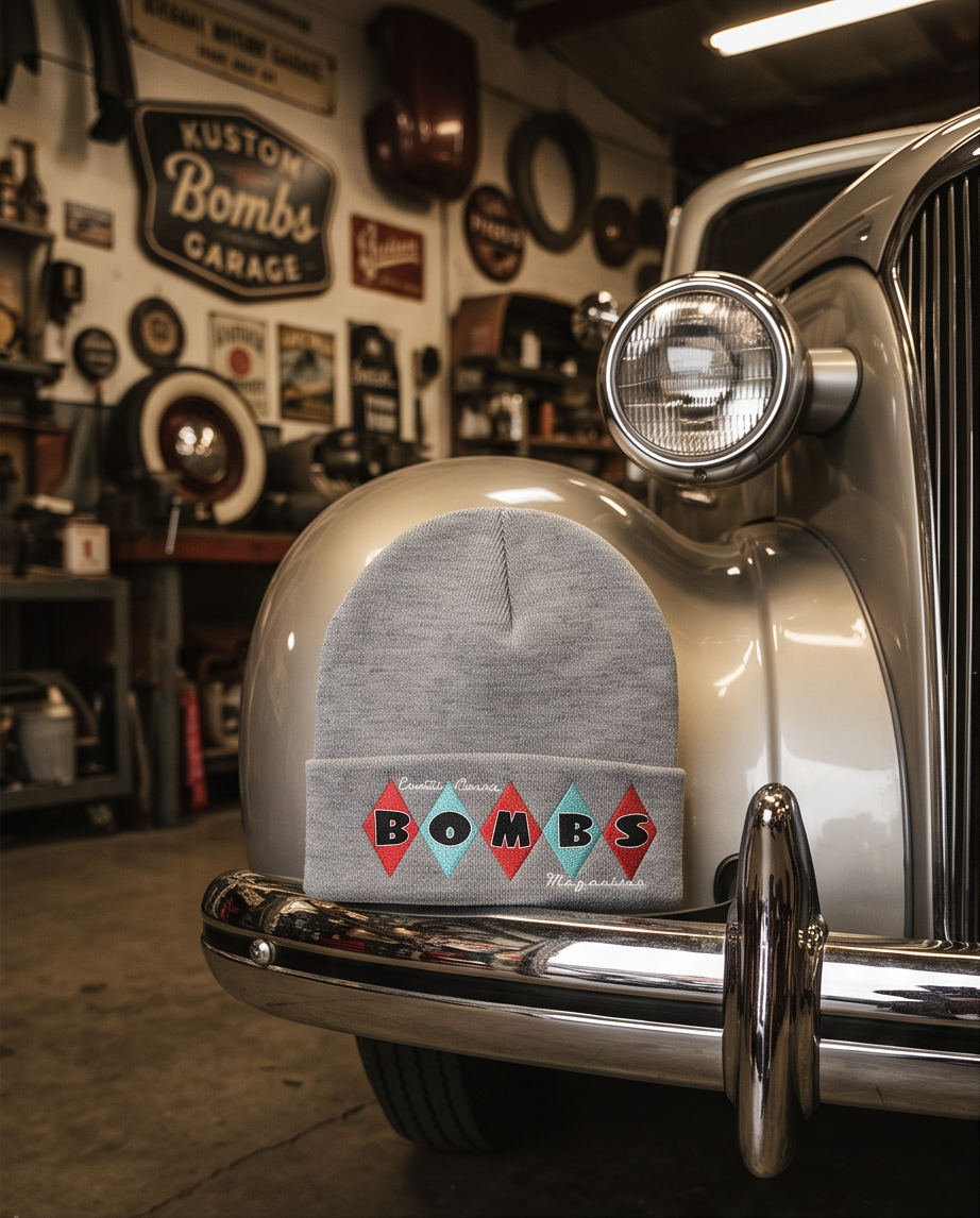 Bombs Magazine Grey Beanie - Image 2