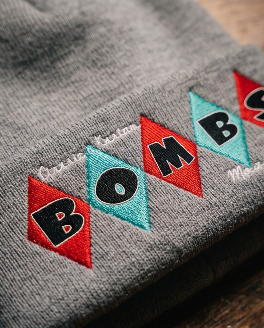 Bombs Magazine Grey Beanie - Image 3
