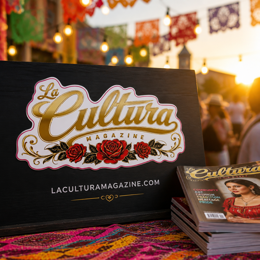 La Cultura Magazine Logo Sticker Wtih Roses - Image 4