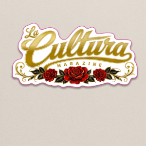 La Cultura Magazine Logo Sticker Wtih Roses